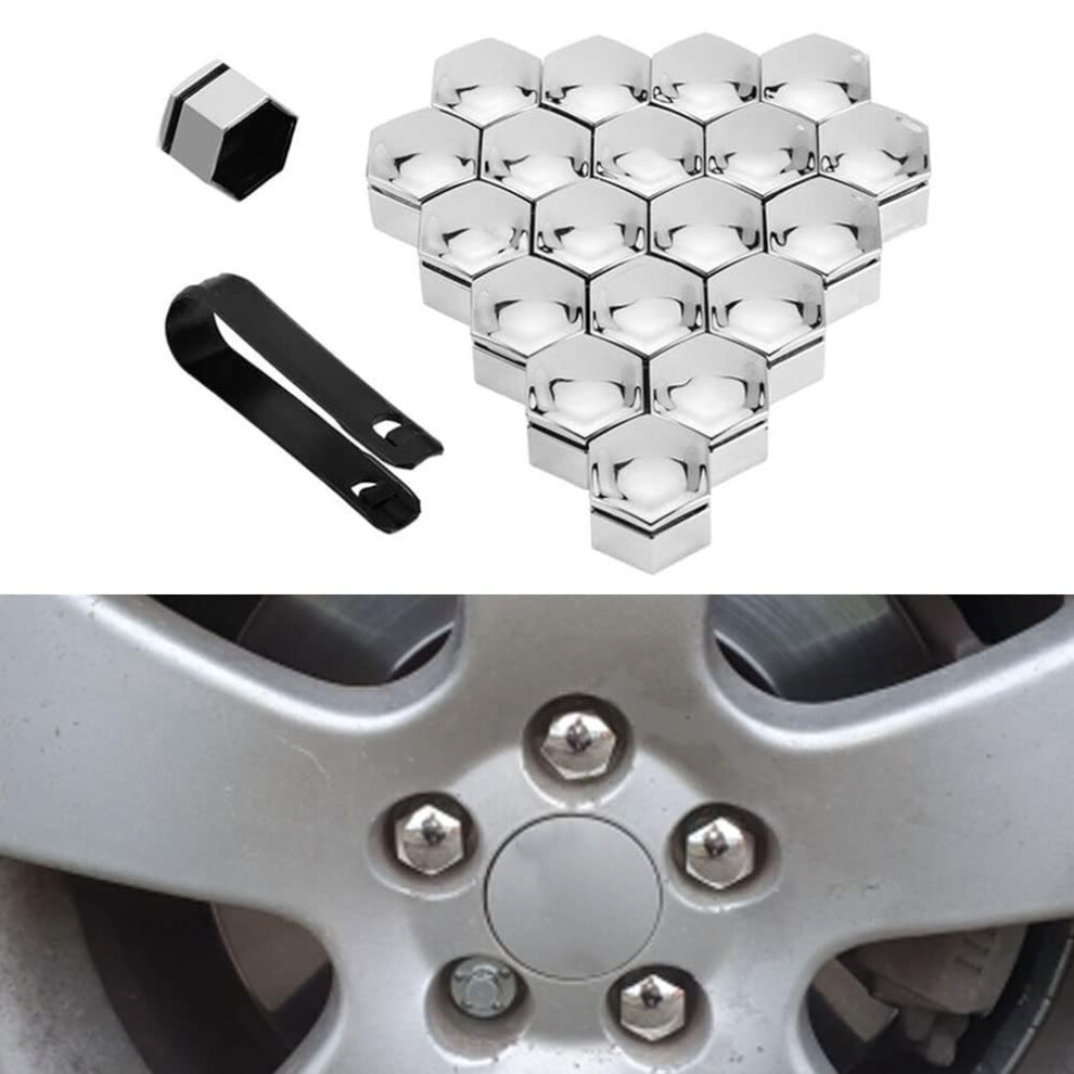 21Mm Wheel Nut Covers For Alfa Romeo Mito 20082018, 20Pcs Dustproof Waterproof Lug Nut Caps Silver 9070919159633