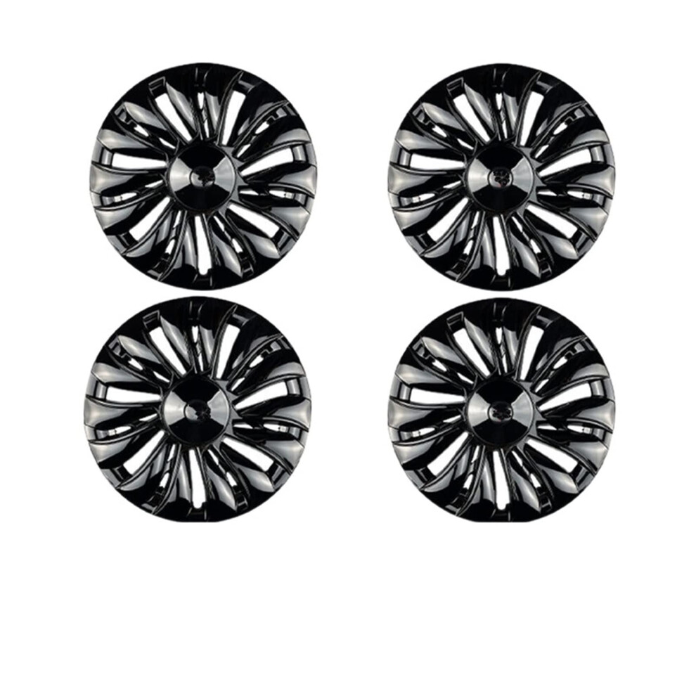 Bright 19 Inch Hub Caps Wheel Covers Full Cover Enhanced Appearance For Tesla Model Y 20182023 Black 9164114415257