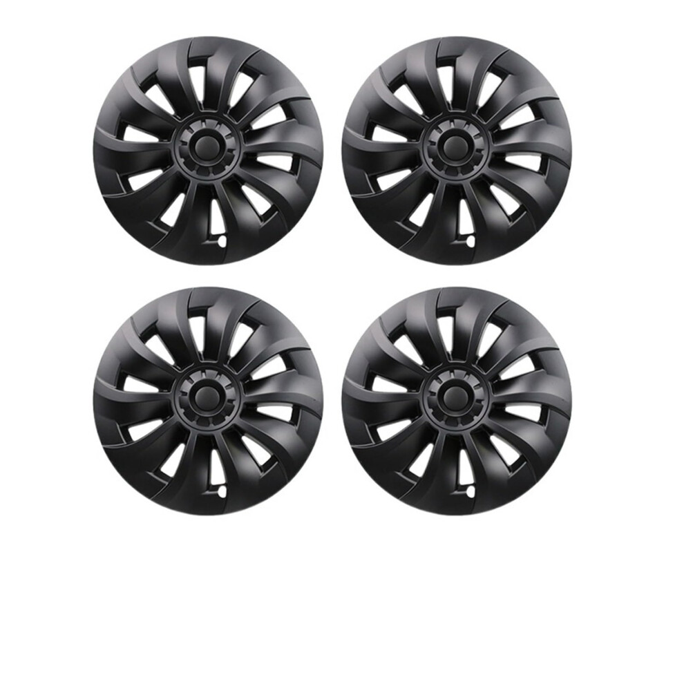 19 Inch Matte Wheel Covers For Tesla Model 3, Full Coverage Abs Hubcaps, Aerodynamic Efficiency Black 9070919160820
