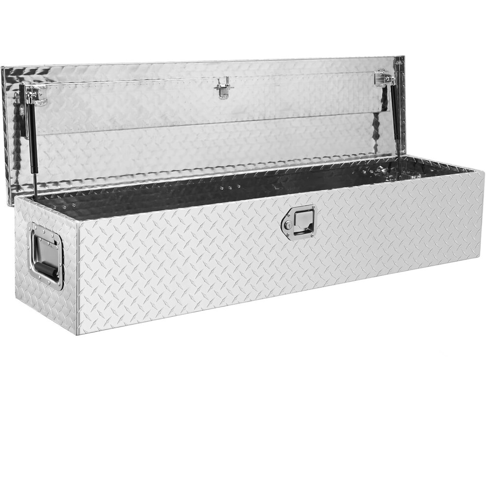 48 Inch Aluminum Truck Tool Box Weatherproof Lockable Diamond Plate Storage For Pickup Rv Trailer 9164114417343