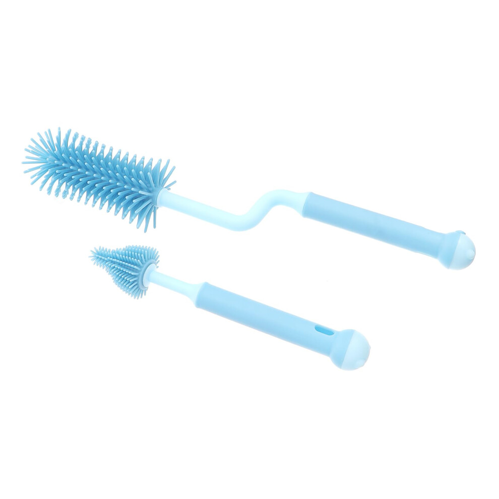 Rotating Silicone Bottle Cleaning Brush Set with Gentle Bristles for Baby Bottles and Pacifiers
