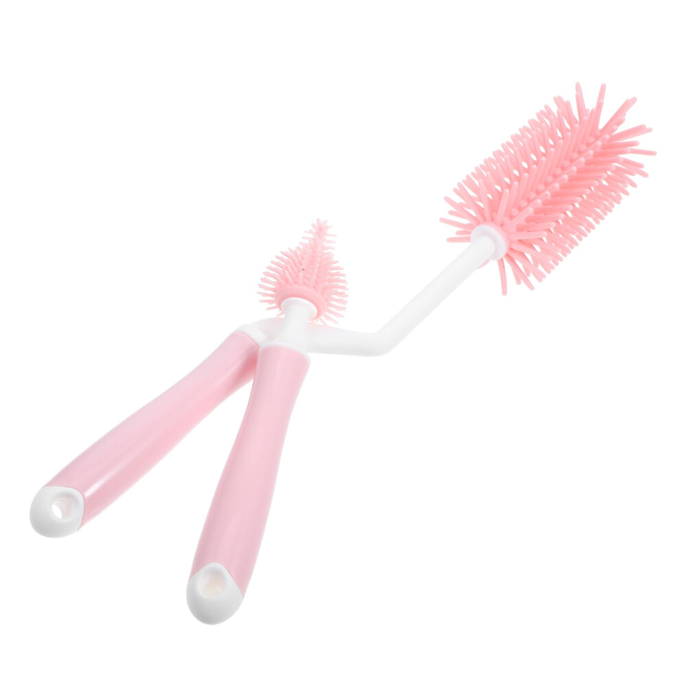 Baby Bottle and Pacifier Cleaning Brush Set 360 Rotation Handle Newborn Feeding Kit 2 in 1