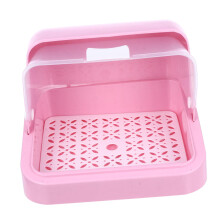 Baby Bottle Storage Box with Lid and Removable Drain Tray, Clear Feeding Bottle Organizer