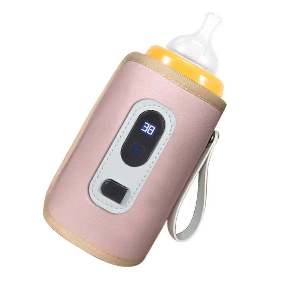 Usb Baby Bottle Warmer With Lcd Temperature Control, Travel Friendly Milk Heater Pink