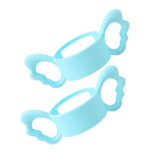 2pcs Baby Bottle Handles Ergonomic NonSlip Silicone Grip Universal Fit Easy Feeding Blue