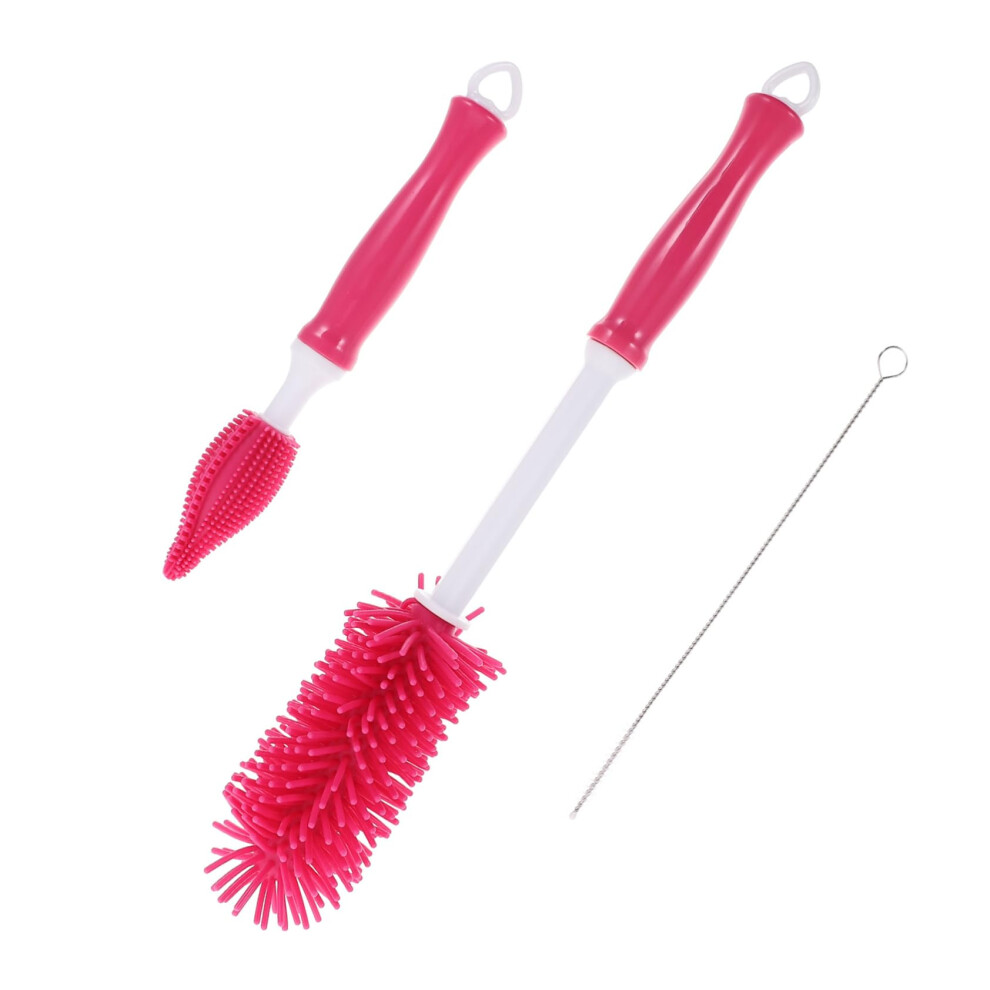 360 Rotating Silicone Baby Bottle Brush Cleaner with Suction Base and Durable Ergonomic Design