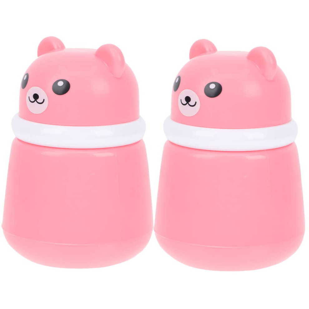 Loose Powder Container with Puff, Refillable Travel Powder Puff Case, Bear Design, 2pcs