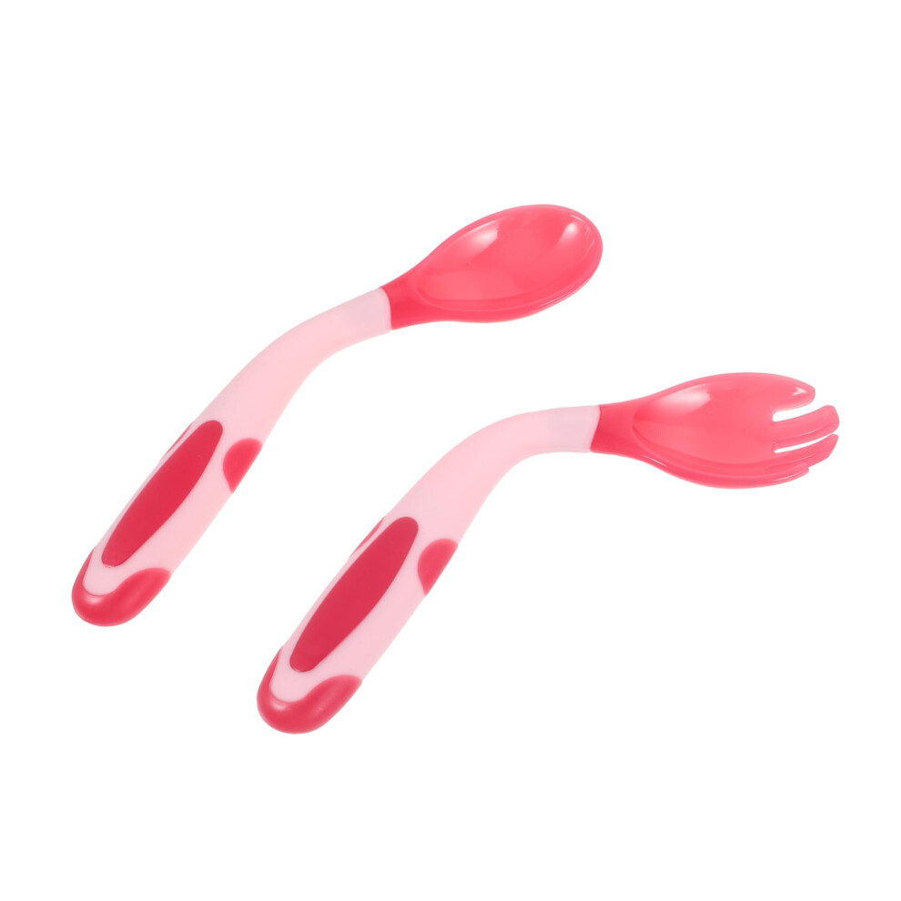 Training Spoon and Fork Set for Toddlers  Bendable Baby Feeding Utensils with Ergonomic Grip