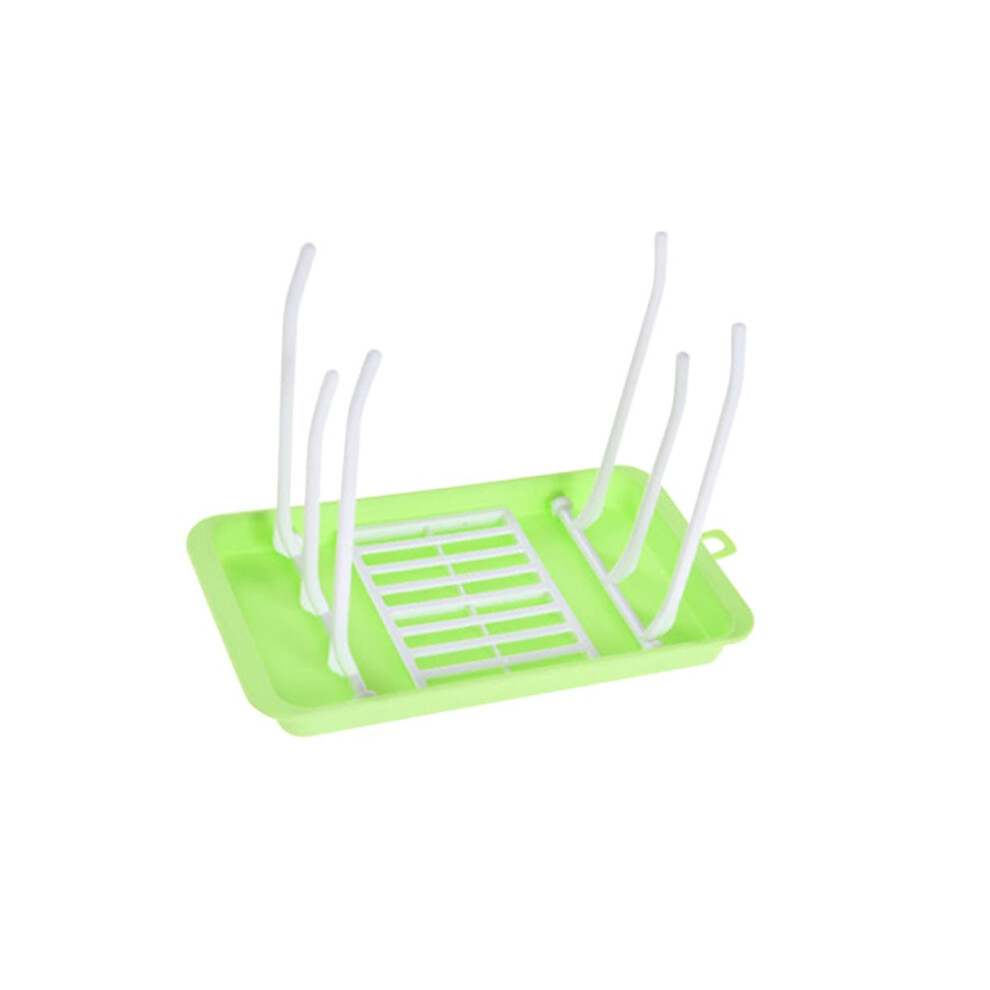 Foldable Baby Bottle Drying Rack Dustproof Upright Countertop Holder For Nipples Pacifiers Light/Green