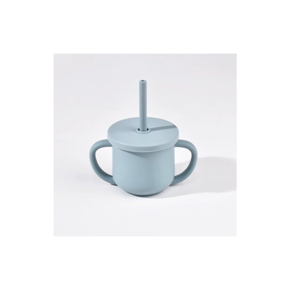 Baby Sippy Cup With Soft Silicone Straw, Leakresistant Twist Lid, Bpa For Toddlers 6M+ Blue