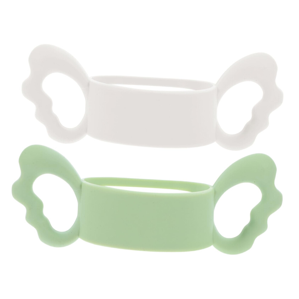 2pcs Silicone Baby Bottle Handles with Antislip Grip Detachable Holder Sleeve for Newborns