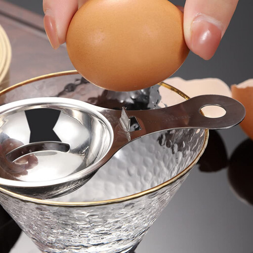 Stainless Steel Egg Separator for Baking, No Mess Yolk Separation, Fits Multiple Bowl Sizes 2