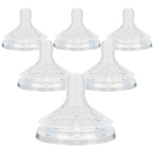 Natural Baby Bottle Nipples Size 5 Fast Flow Silicone AntiColic 6m+ 6 Pack for Philips Avent
