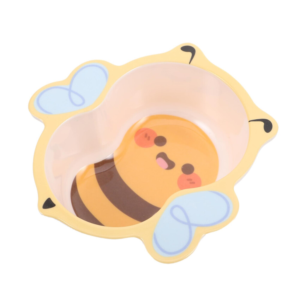 Kids Dinnerware Set with Bee Cartoon Plate and Bowl, Lightweight Easy Clean Toddler Food Bowl