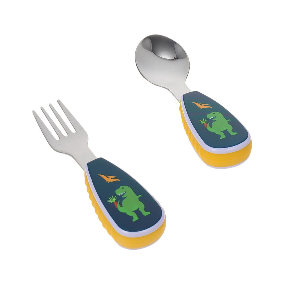 Stainless Steel Spoon and Fork Set for Kids, Ergonomic Short Handle, Corrosion Resistant