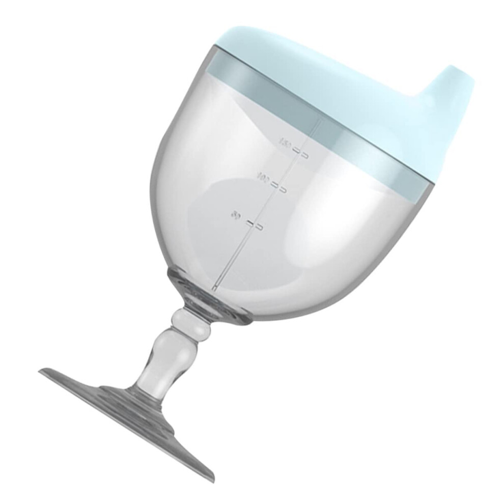 Plastic Goblet Sippy Cup For Kids Leak Proof Easy Grip Antifall Design Khaki Blue