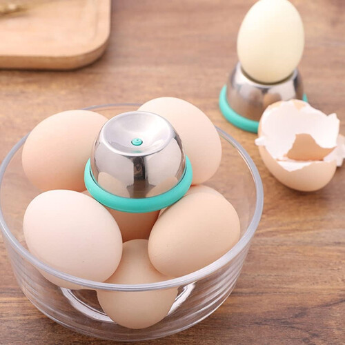 Stainless Steel Egg Piercer Tool with SpringLoaded Design to Prevent Eggshell Cracking  Blue 2