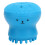 Compact Blue Pet Bath Brush with Integrated Shampoo Dispenser Soft Rubber 2