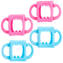 Silicone Baby Bottle Handle with Dual Ergonomic Handles and Heat Resistant Protective Sleeve