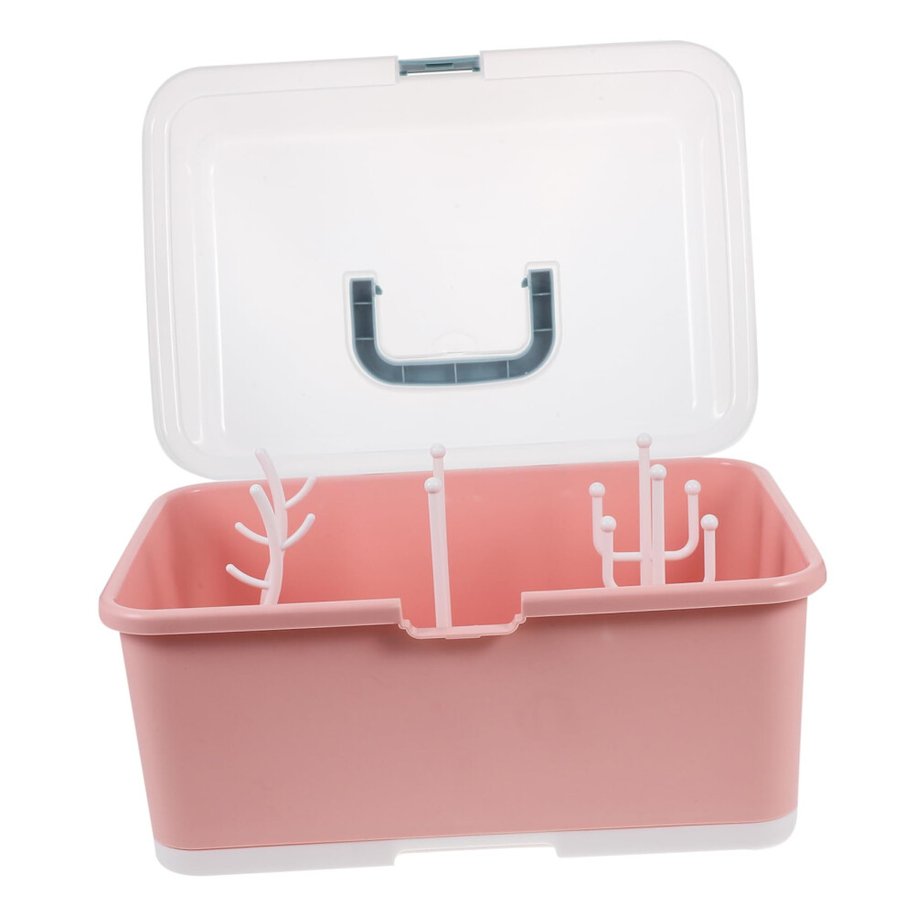 Baby Bottle Drying Rack with DustProof Lid for Travel and Home Feeding Accessories Storage