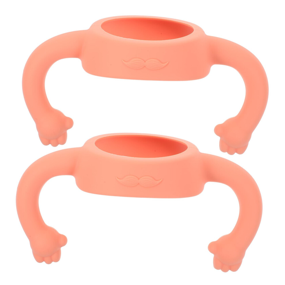 2Pcs Baby Bottle Handle Ergonomic Soft Silicone Grip Universal Fit for Wide Mouth Feeding Bottles