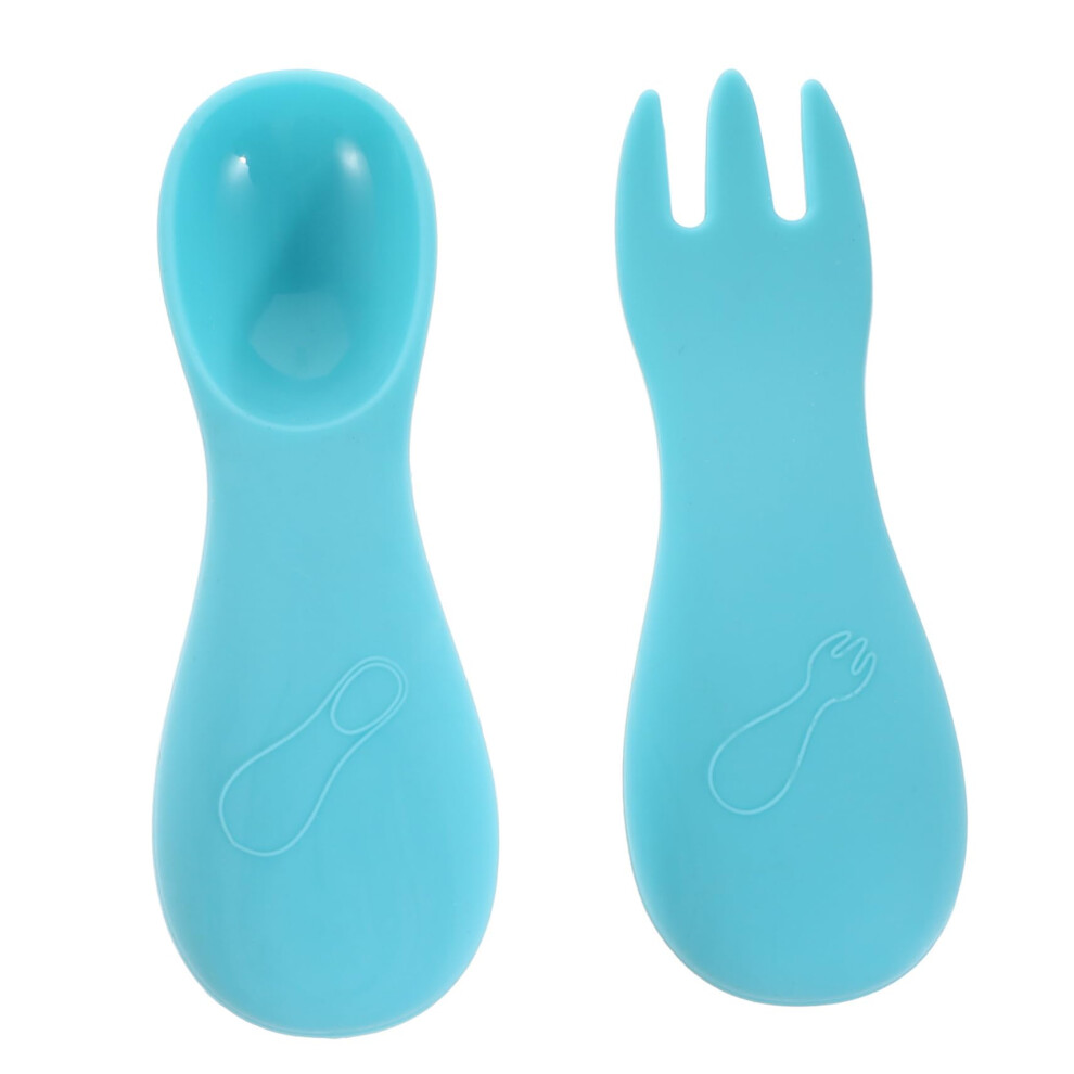 Silicone Baby Utensils Spoon and Fork Set for Weaning NonSlip Easy Clean Toddler Feeding