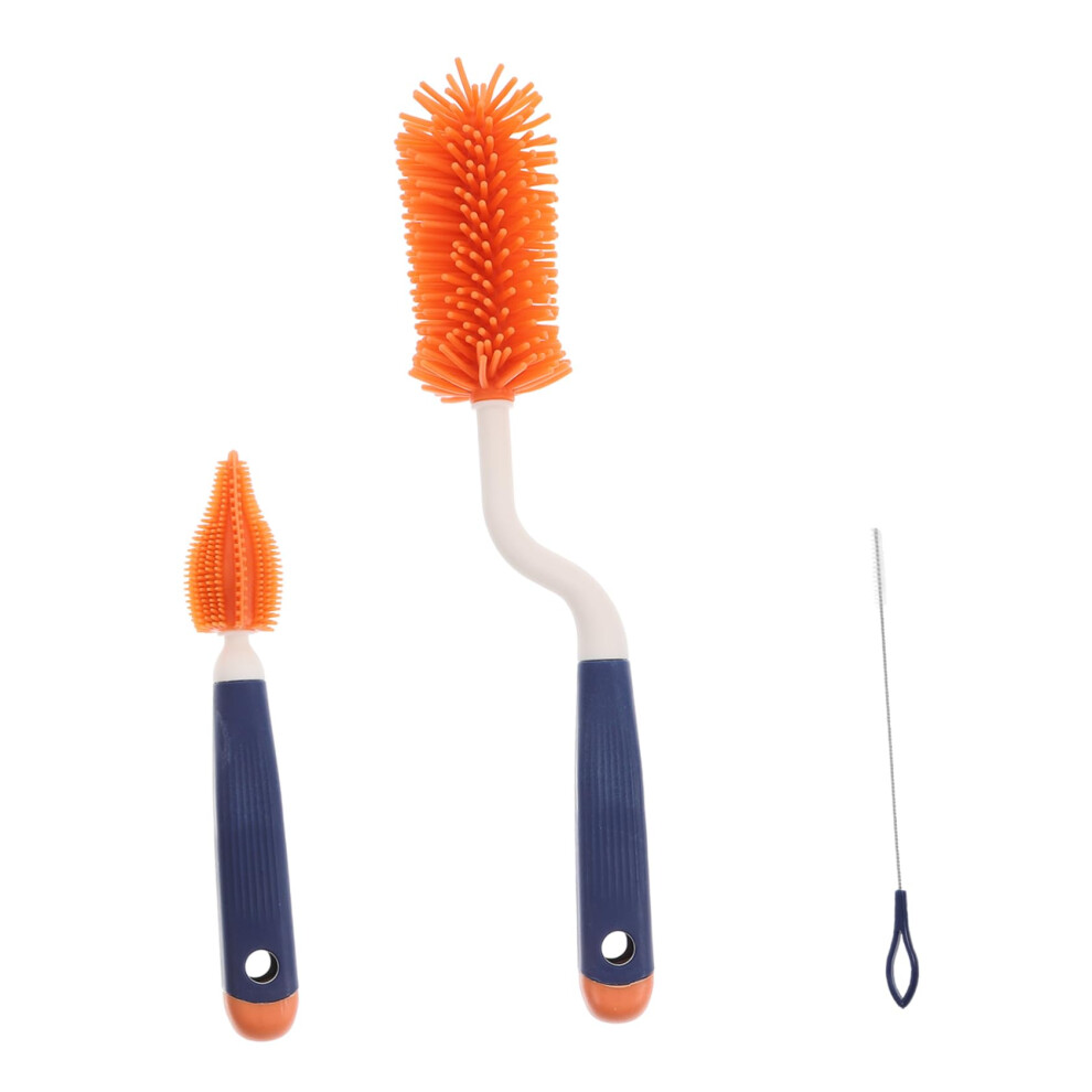 Silicone Baby Bottle Brush Set with Flexible Bristles for Bottles Pacifiers and Straws