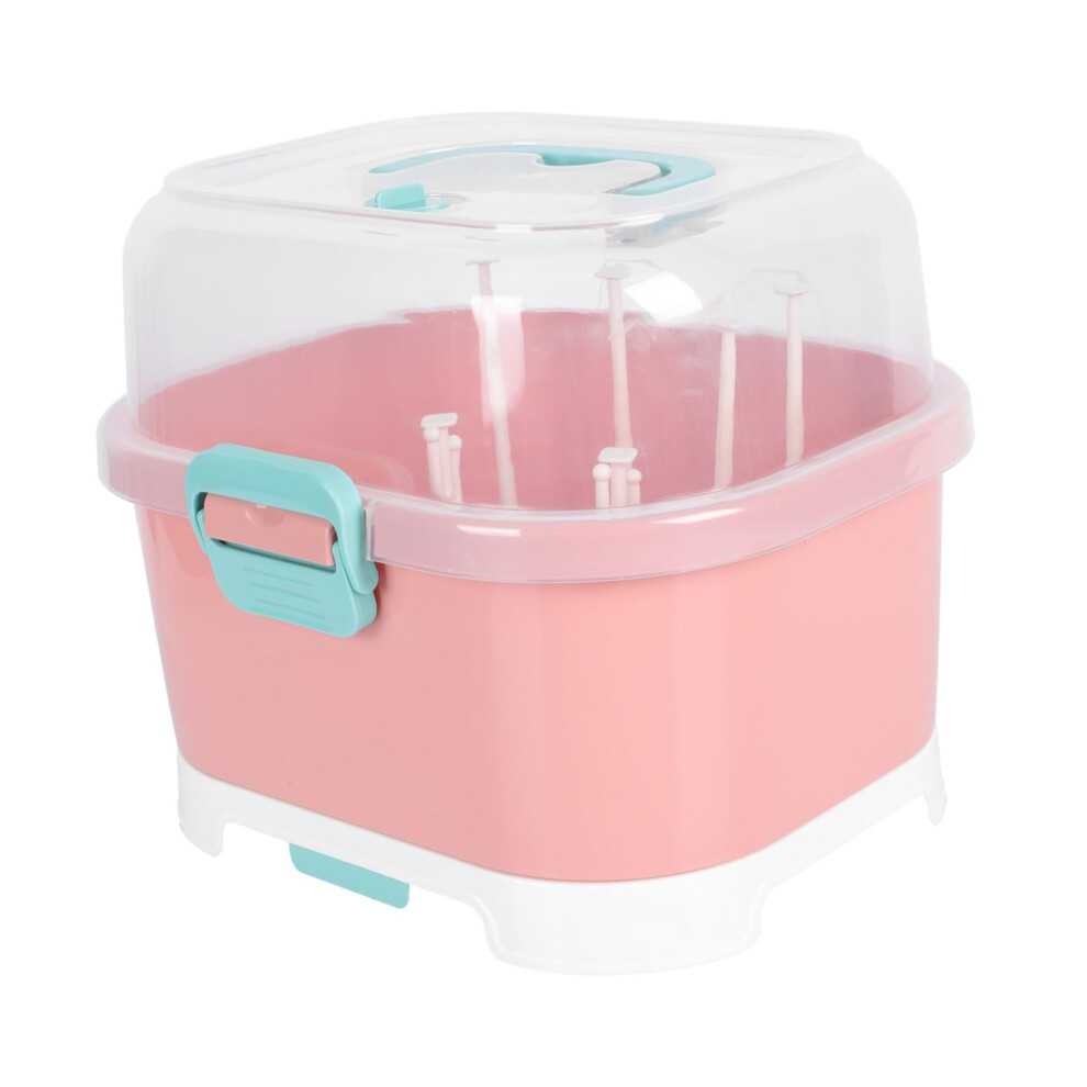 Baby Bottle Drying Rack and Organizer with Detachable Drip Tray for Compact Countertop Storage