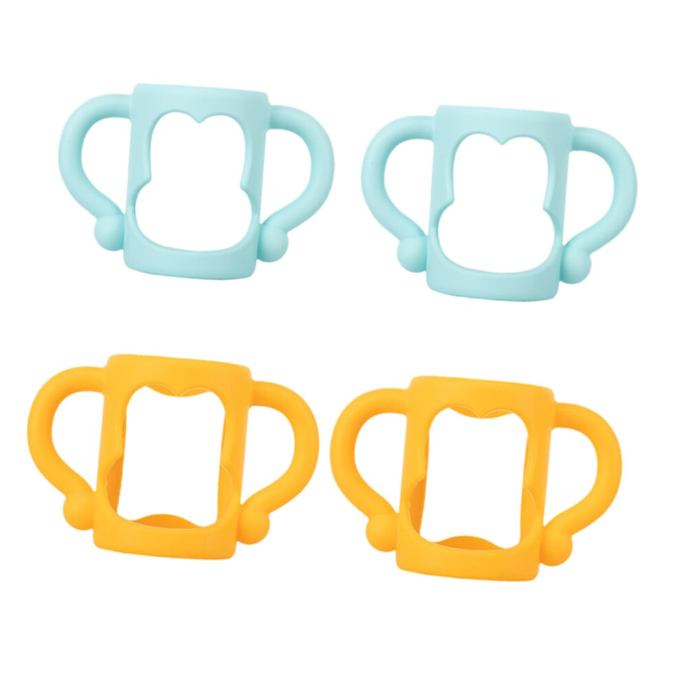 Baby Bottle Handle 4pcs Silicone Ergonomic Anti Slip Grip for Infant Feeding Fits Standard Bottles
