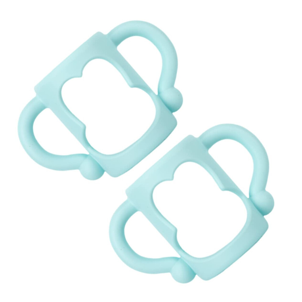 2pcs Universal Silicone Baby Bottle Handle Ergonomic Grip Quick SnapOn Easy Clean