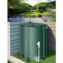 100L Foldable Rainwater Collection Barrel for Garden Lawn and Plants – PVC SpaceSaving Design Green