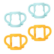 Silicone Baby Bottle Handle Set with Ergonomic Comfort Grip for Wide Neck Feeding Bottles