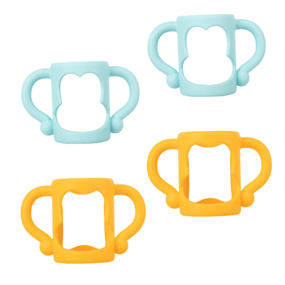 Silicone Baby Bottle Handle Set with Ergonomic Comfort Grip for Wide Neck Feeding Bottles