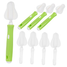 Baby Bottle Cleaning Brush with Detachable Head and Pacifier Brush, Ergonomic Comfort Grip