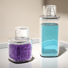 Sealed 2L Laundry Detergent Dispenser with Clear Body and Scale for Detergent, Bleach and Softener