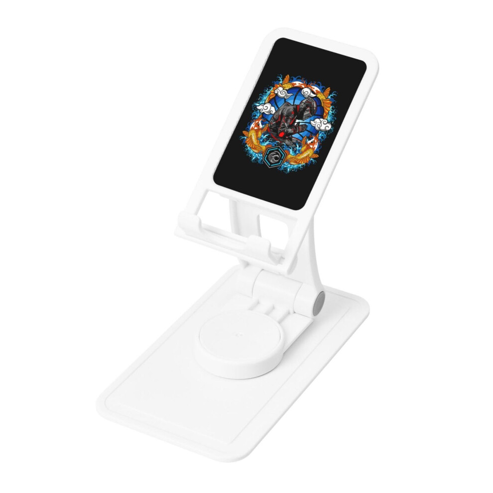 Phone Stand For Desk With 360 Rotating Base, Height Adjustable Foldable Tablet Holder With Charging Port White 9164114426079