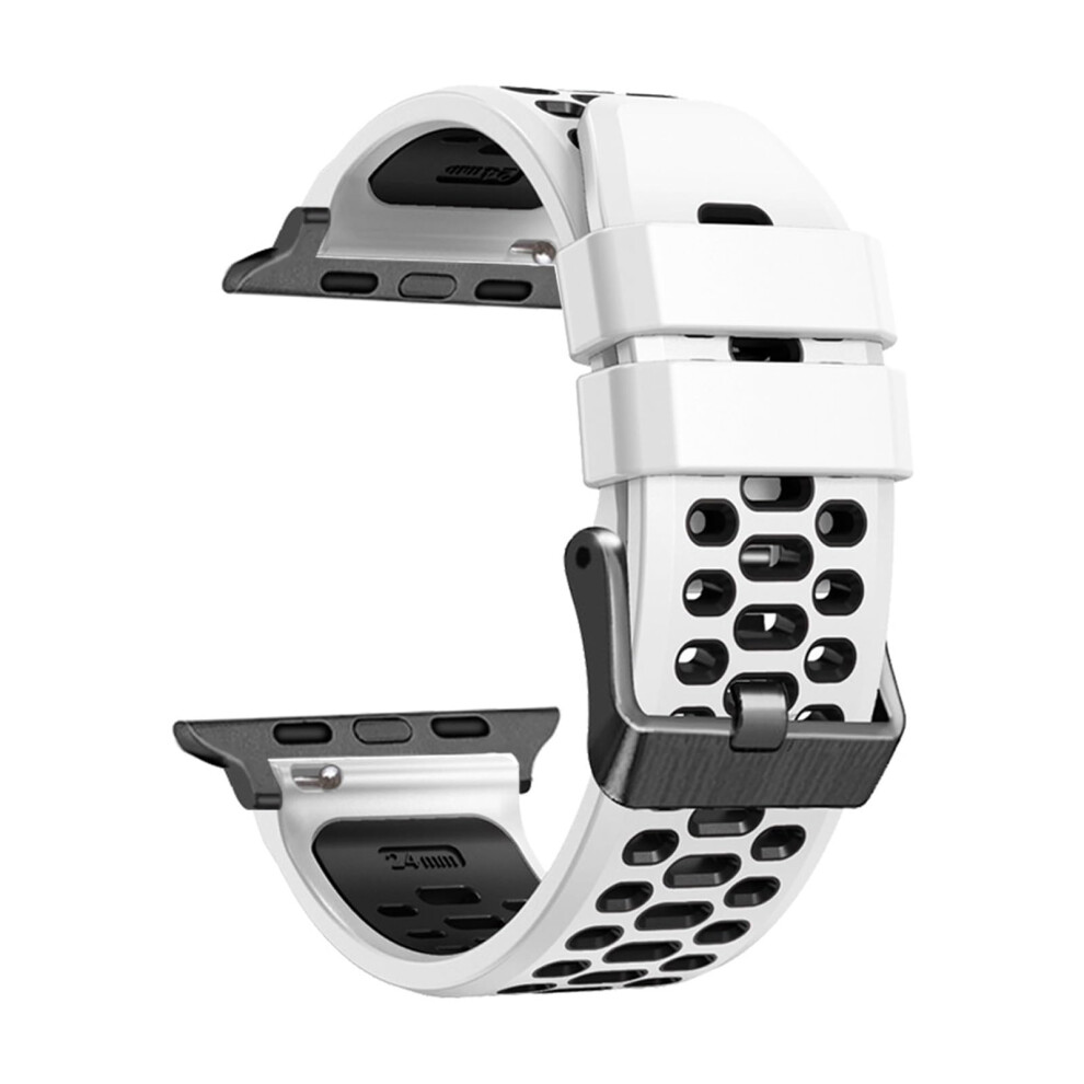 Band For Apple Watch 44Mm Fluorosilicone Strap Durable Sports Replacement Allday Comfort White 9365369600997