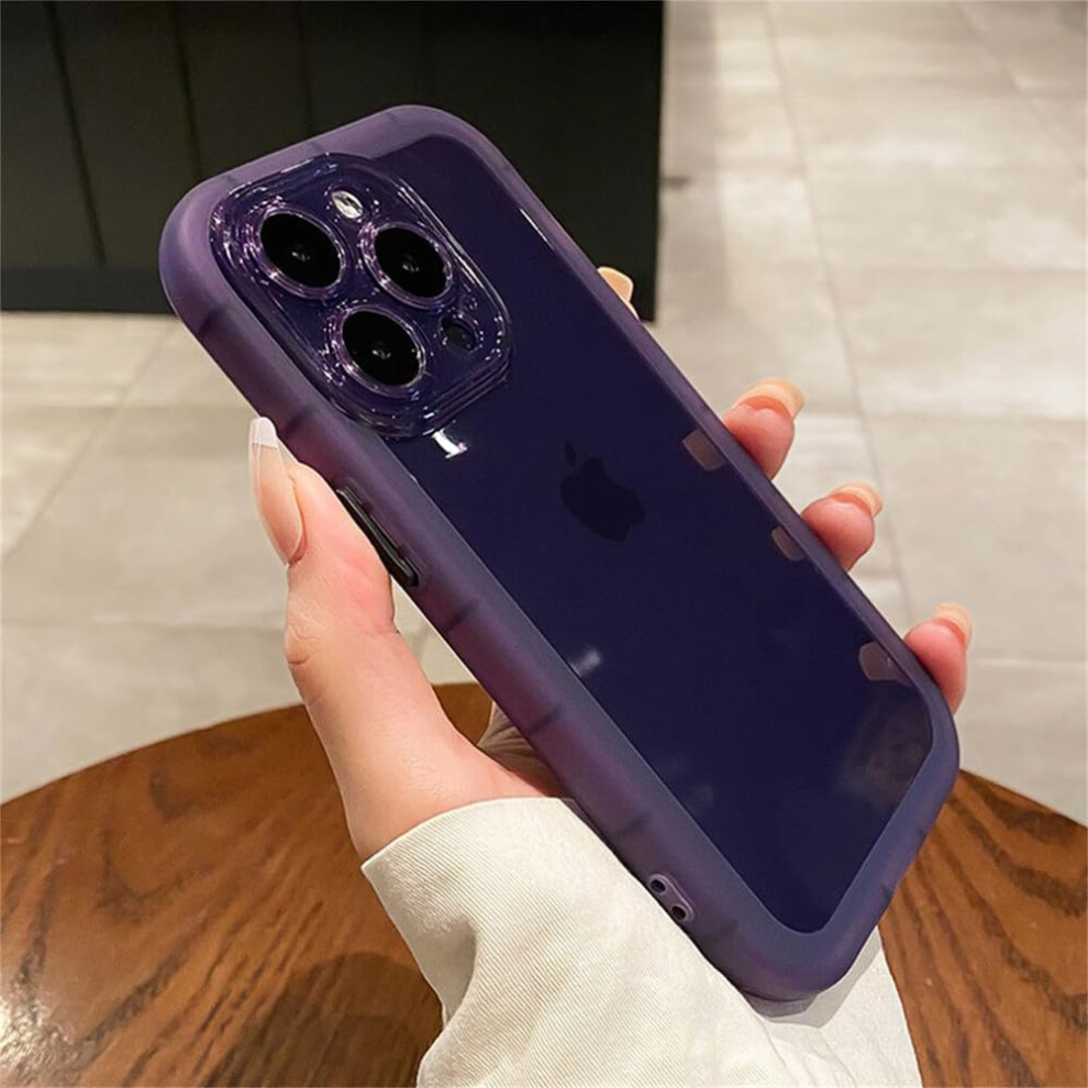 Case For Iphone 15 Pro Max Dark Shockproof Silicone Bumper With Lens Protection And Raised Edges Purple 9164114427649