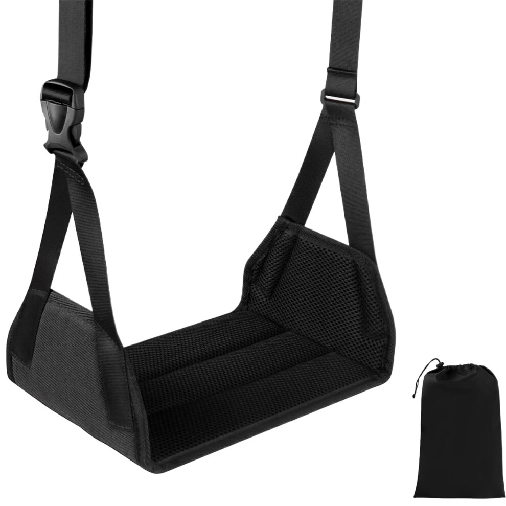 Airplane Foot Rest Adjustable Ergonomic Travel Leg Support Sling For Flights Home Car 9053599228837
