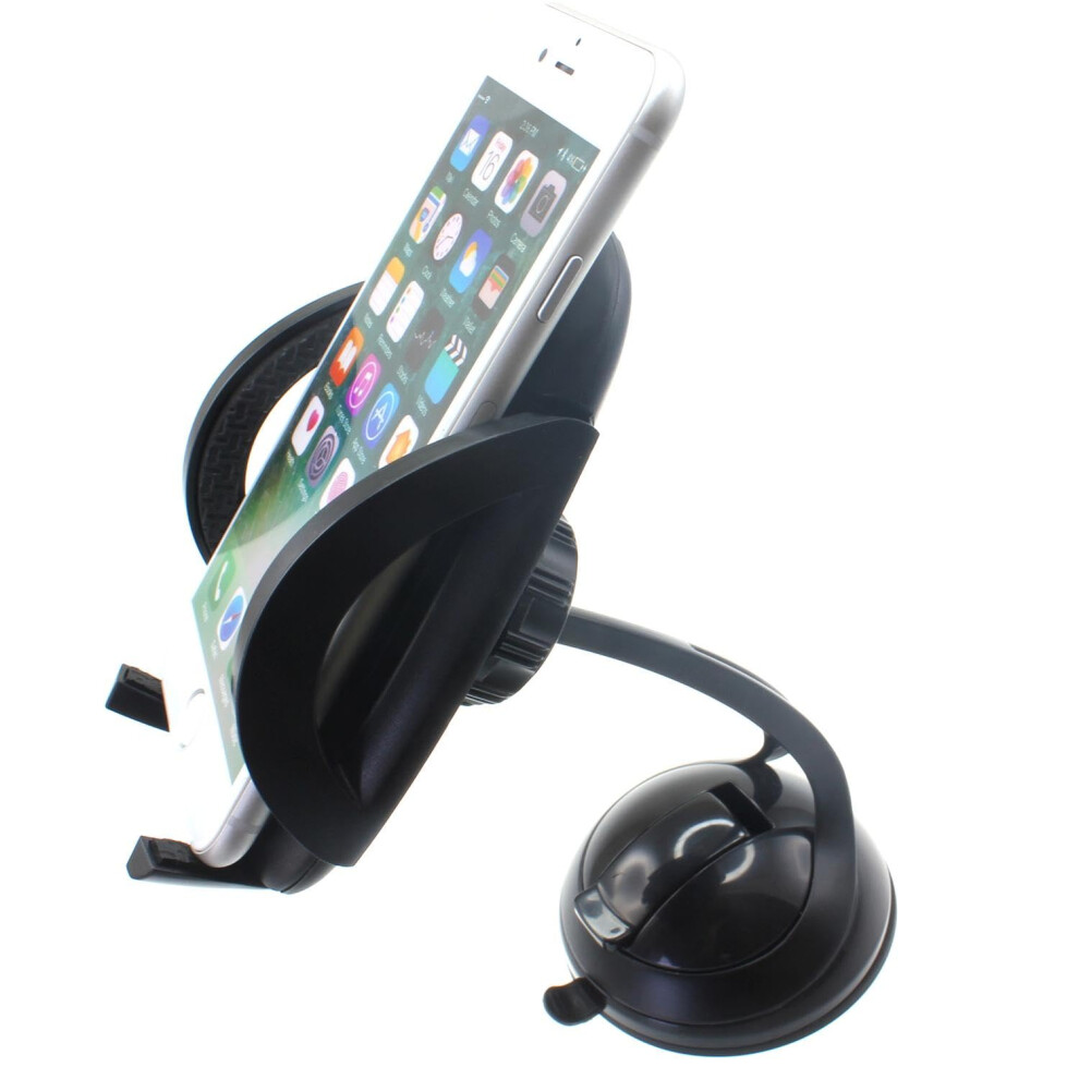 Car Phone Mount For Samsung Galaxy A73 A72 A71 5G, Dashboard And Windshield Holder With 360 Rotation And Onetouch Release 9365369601949