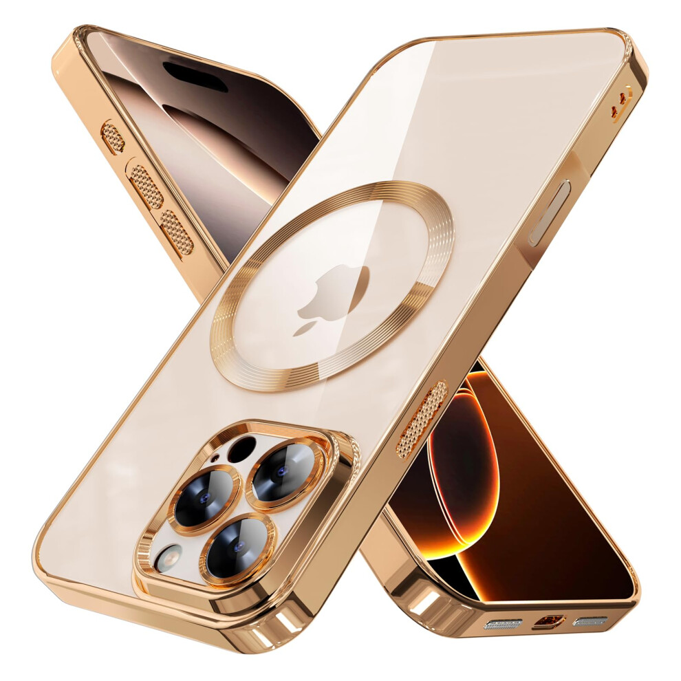 Clear Case With Lens Protector Shockproof Tpu Bumper Desert Titanium Compatible With Magsafe And Iphone 16 Pro 9164114428769