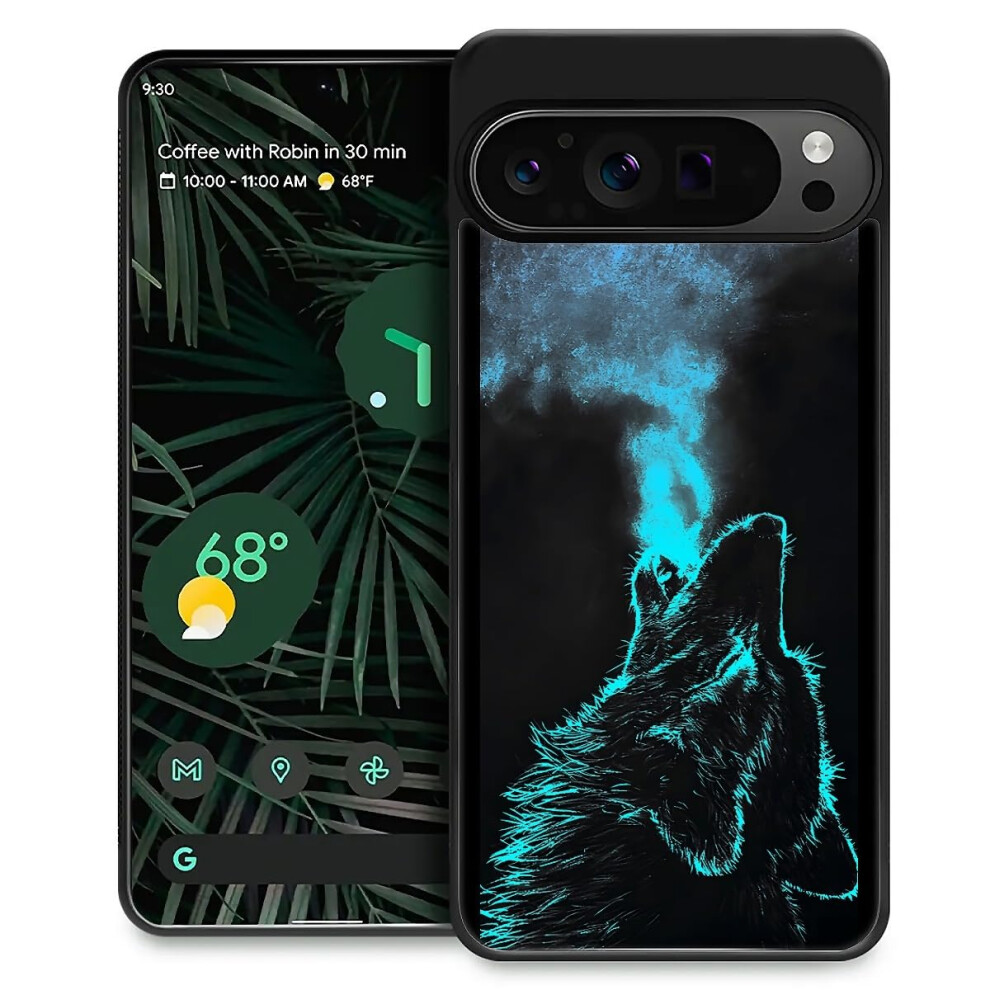 Case For Google Pixel 9 Pro Xl Wolf Design Shockproof Tpu Cover With Raised Camera Bezel Blue 9365369602076