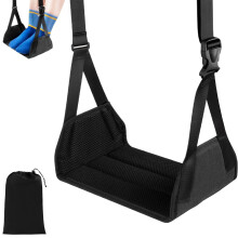 Airplane Foot Rest Adjustable Ergonomic Hammock with Wide Cushioned Support for Travel Flights