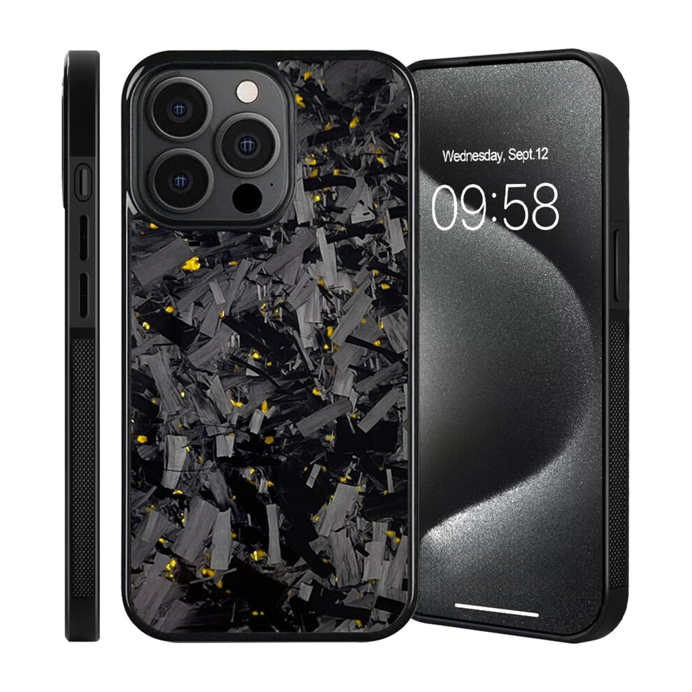 Forged Carbon Fiber Case With Antislip Grip And Shockabsorbing Tpu Frame For Iphone 12 Pro Yellow 9164114429186