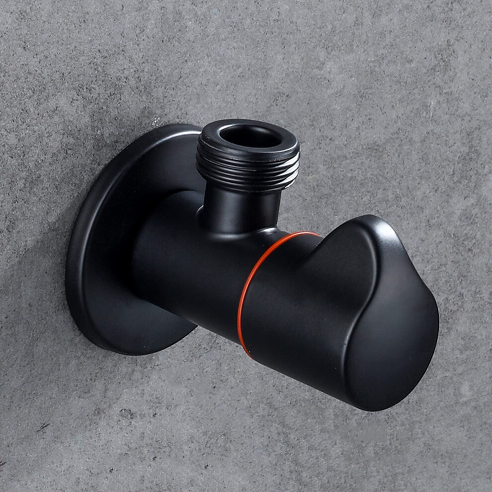 Black Brass Angle Valve G1/2 Wall Mounted Leakresistant Ceramic Core For Bathroom And Kitchen 9365369602830