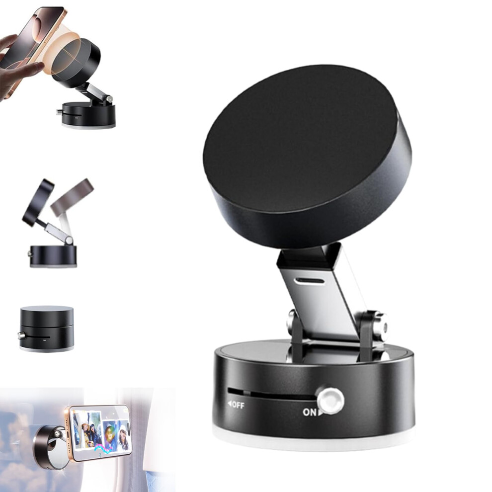 Magnetic Phone Holder With Vacuum Suction, 360 Rotating Car Mount For Dashboard And Windshield, Black 9164114430465