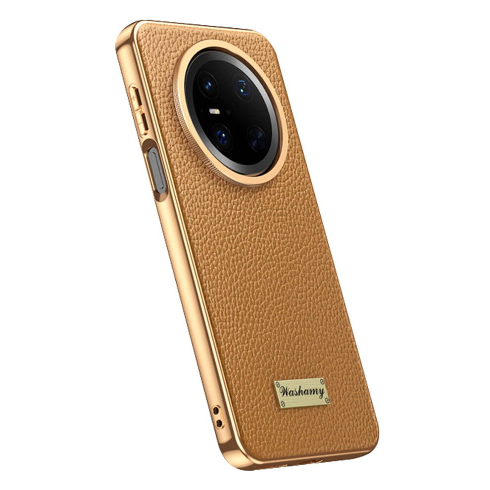 Leather Case With Metal Camera Protection And Antifingerprint Finish For Huawei Mate 70 Pro+ Gold 9365369603387