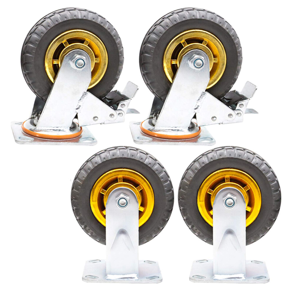 Heavy Duty Swivel Caster Wheels 360 Rotation With Silent Rubber Rollers For Trolley Furniture Replacement 16Mm 9174973744856