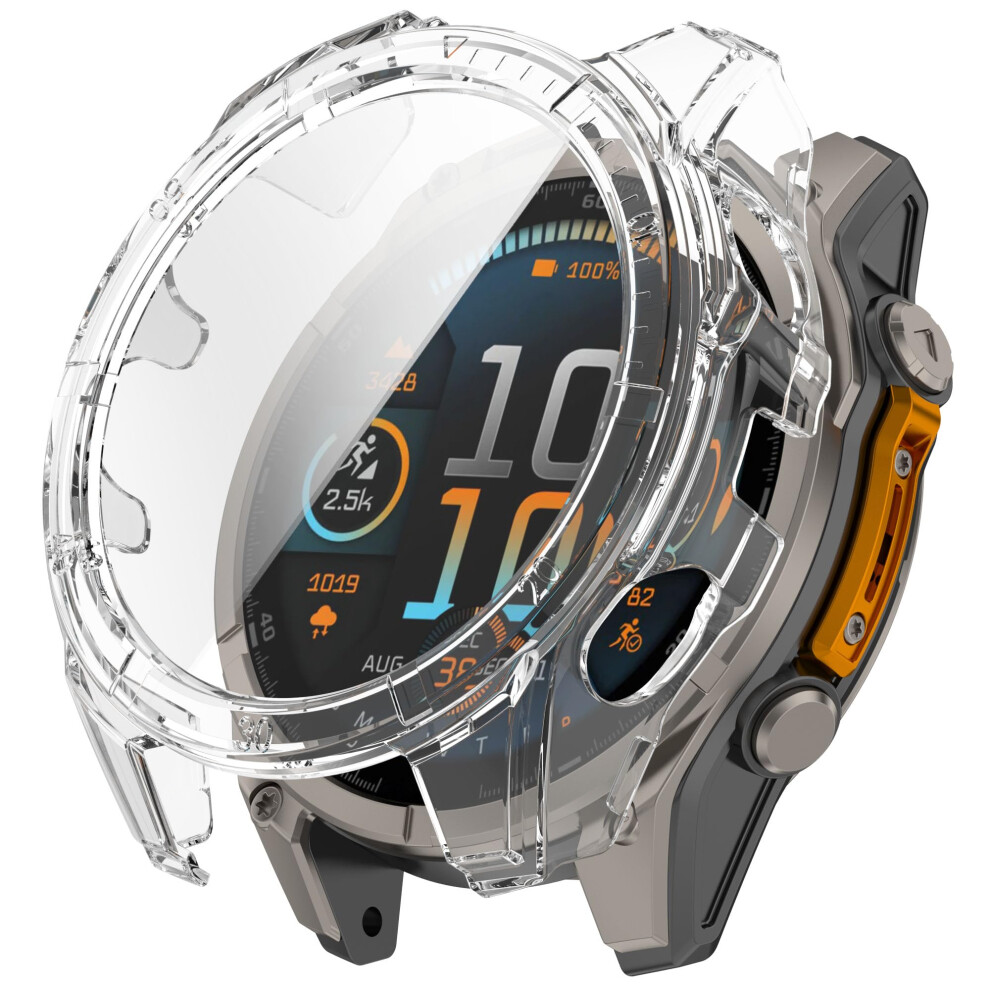 51Mm Case With Tempered Glass Screen Protector, 360 Full Protection, Clear For Garmin Tactix 8 Solar 9164114431233