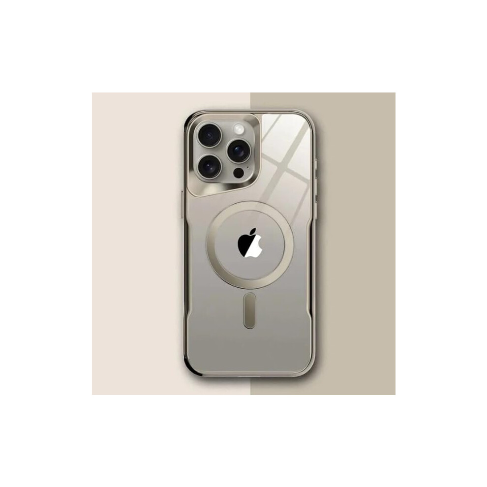 Magsafe Slim Shockproof Case With Camera Lens Guard And Antiyellowing Finish For Iphone 16 Gold 9164114431387